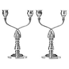 Georg Jensen Candelabro de plata de ley nº 343