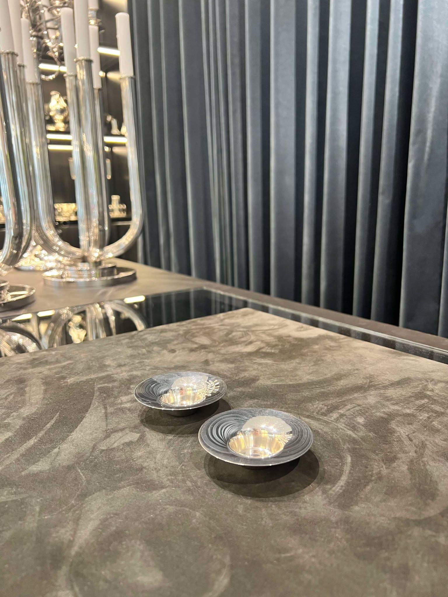 Hand-Crafted Georg Jensen Sterling Silver Candlesticks 1112 For Sale