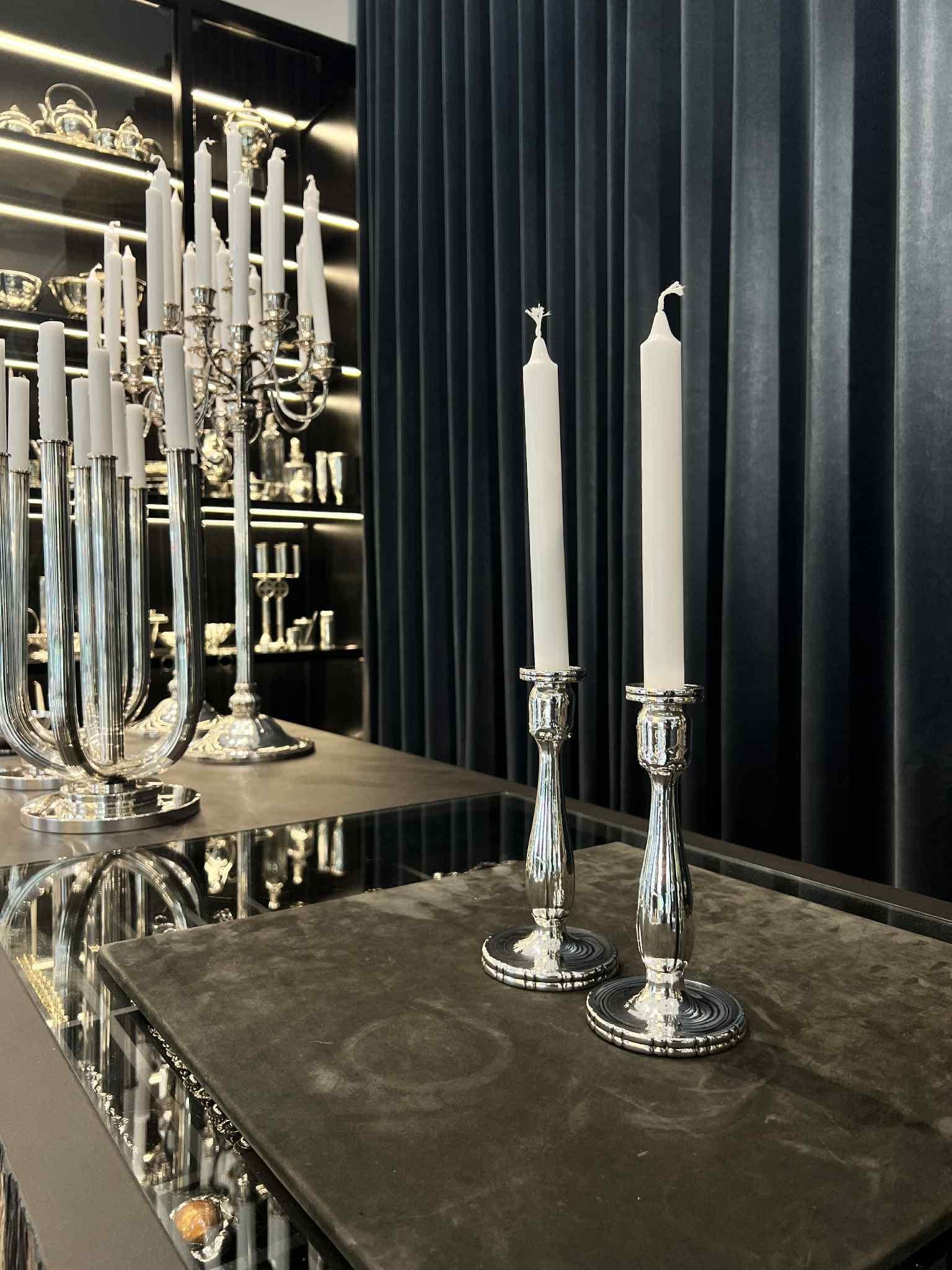 Hand-Crafted Georg Jensen Sterling Silver Candlesticks 119 For Sale