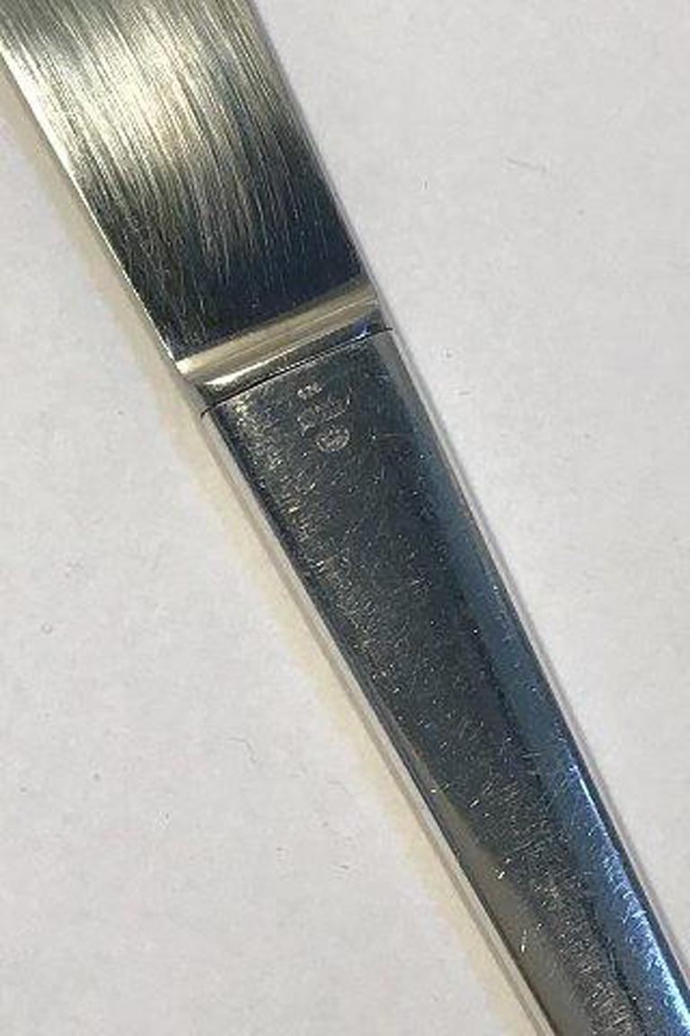 20th Century Georg Jensen Sterling Silver Caravel Dinner Knife 'Serrated Blade' For Sale
