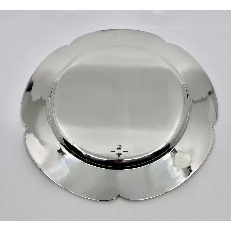 Art Nouveau Georg Jensen Sterling Silver Charger Plate 491B For Sale