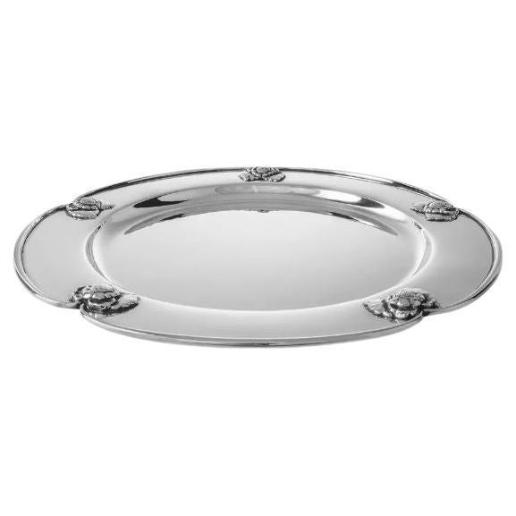 Georg Jensen Sterling Silver Charger Plate 491B For Sale
