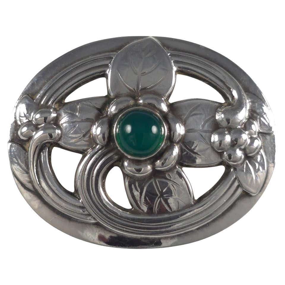 Georg Jensen Sterling Silver Flower Brooch Moonstone Center For Sale At georg-jensen-sterling-silver-flower-brooch-moonstone-center-for-sale-at