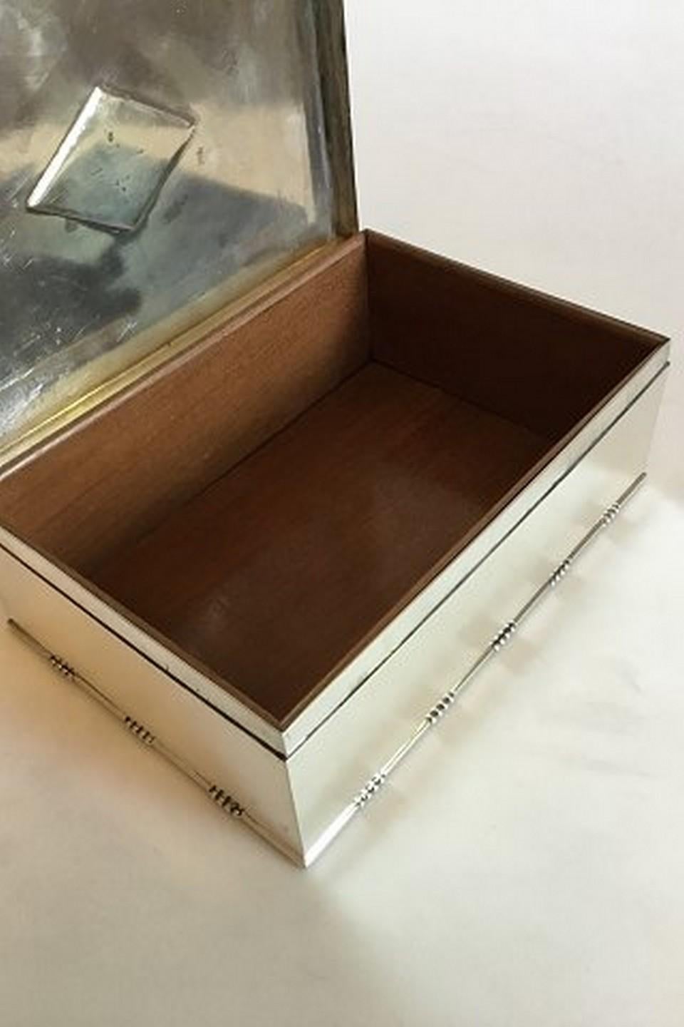 Danish Georg Jensen Sterling Silver Cigar Box / Humidor No 329B For Sale