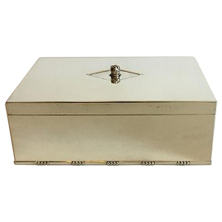 Georg Jensen Sterling Silver Cigar Box / Humidor No 329B For Sale