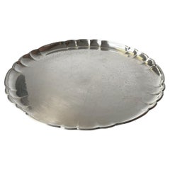 Plateau circulaire en argent sterling Georg Jensen, vers 1930