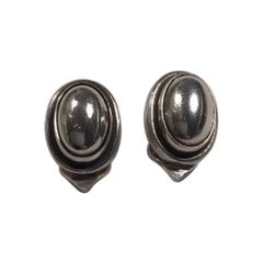 Vintage Georg Jensen Sterling Silver Clip Earrings No 86B