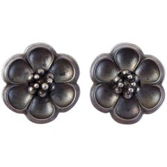 Georg Jensen Sterling Silver Clip on Earrings #67