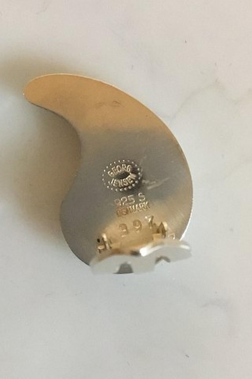 Georg Jensen Sterling Silver Clip on Earrings No 397. Measures 2.4 cm / 0 15/16 in. Weighs 12.3 g / 0.43 oz.