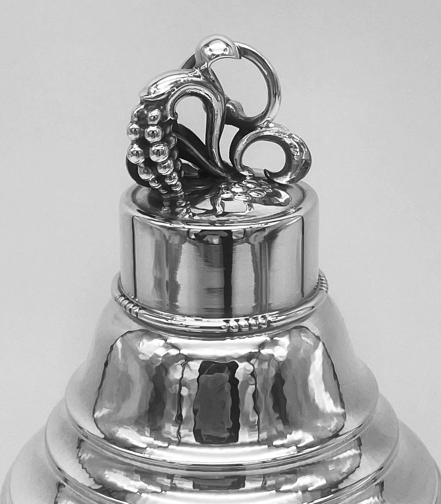 Mid-Century Modern Georg Jensen Sterling Silver Cocktail Shaker