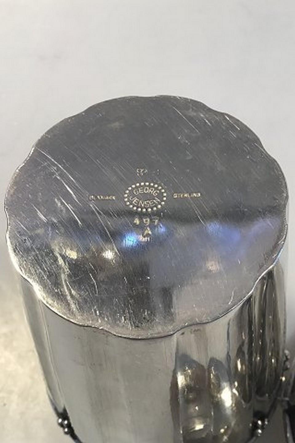 Hand-Crafted Georg Jensen Sterling Silver Cocktail Shaker No 497A 'Design Georg Jensen 1927' For Sale