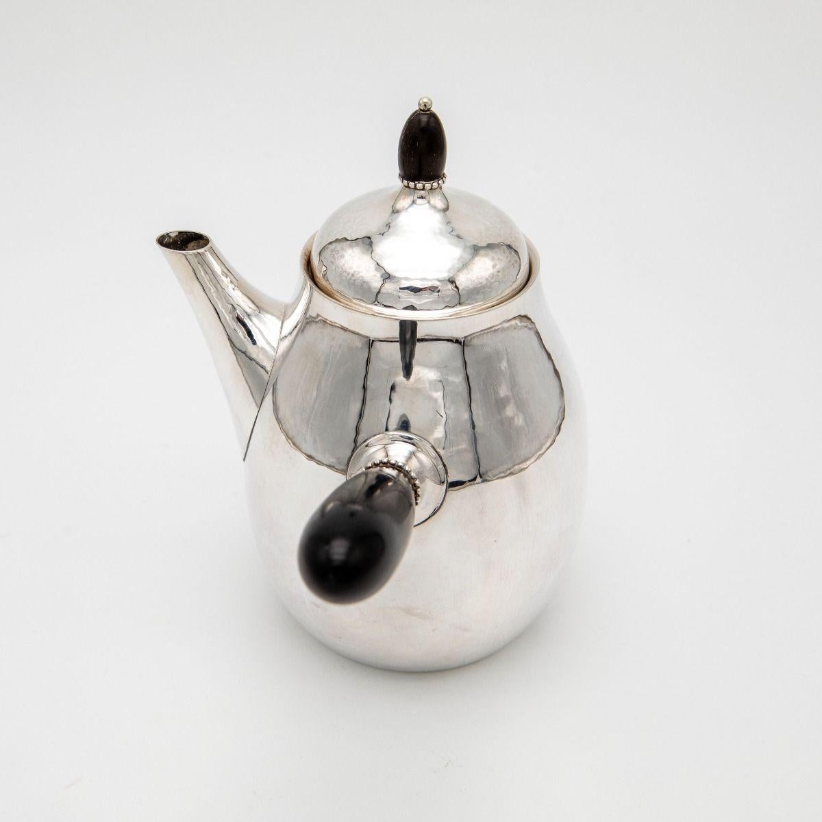 Ébénisé Service à café en argent sterling de Georg Jensen, Model No. 80 en vente