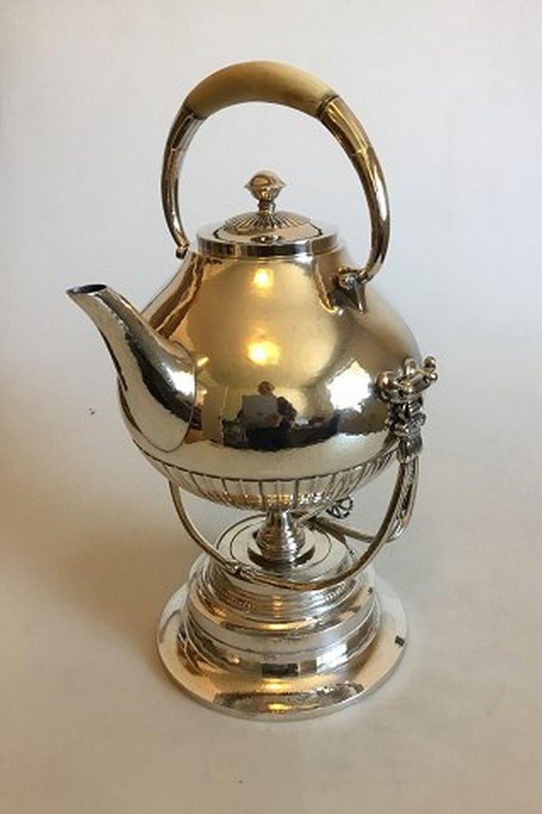 Jensen Sterling Silver Cosmos Swing Tea Kettle No. 45, from 1925