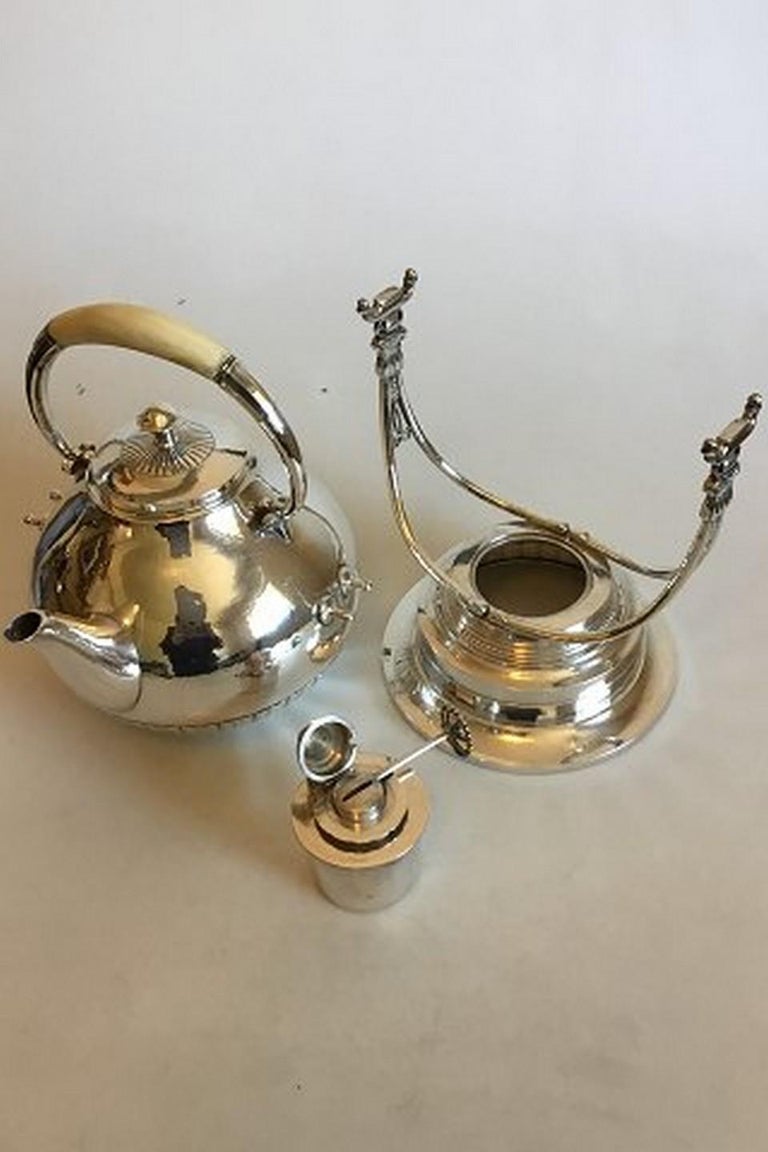 Jensen Sterling Silver Cosmos Swing Tea Kettle No. 45, from 1925