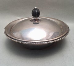 Georg Jensen Sterling Silver Covered Dish Bowl in Rope Pattern 290a from 1920s