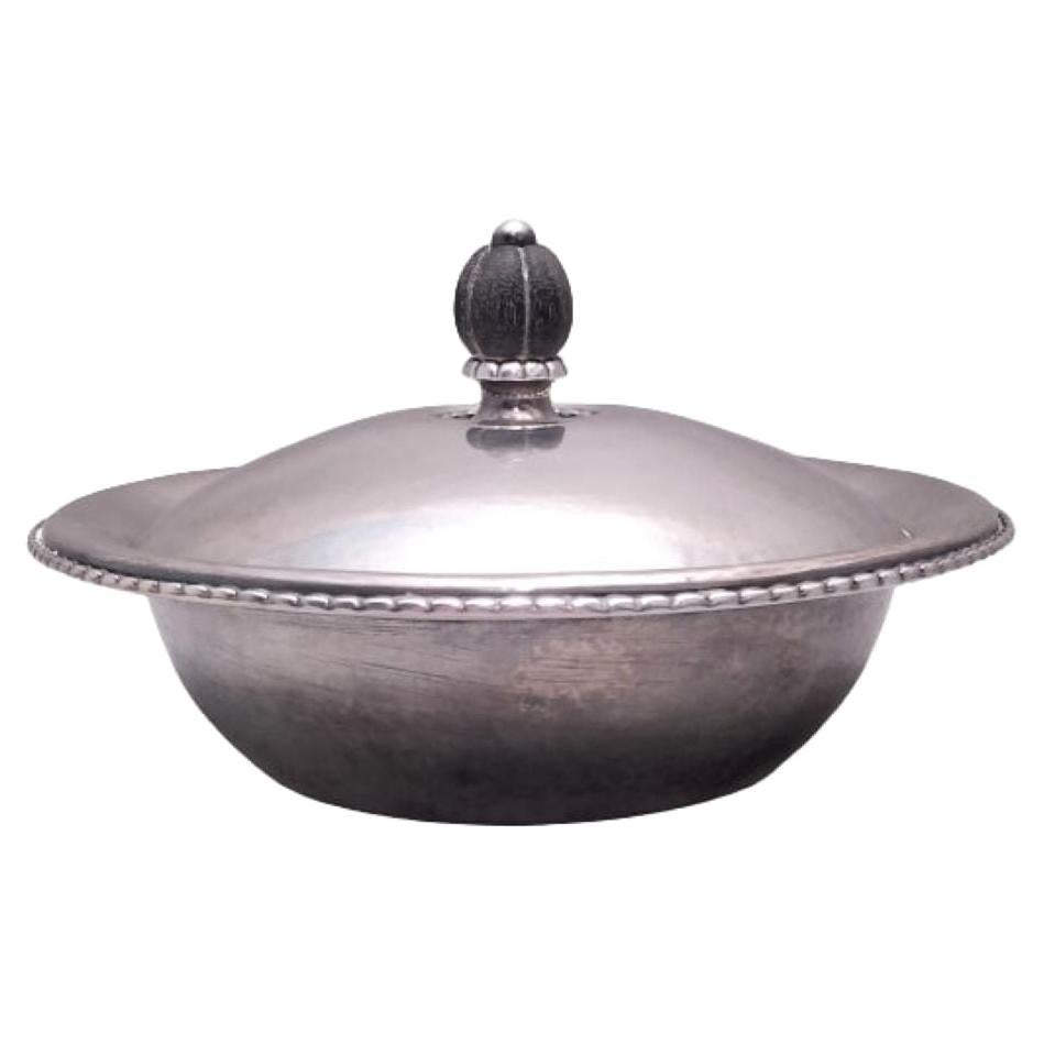 Georg Jensen Sterling Silver Covered Dish Bowl in Rope Pattern 290a from 1920s