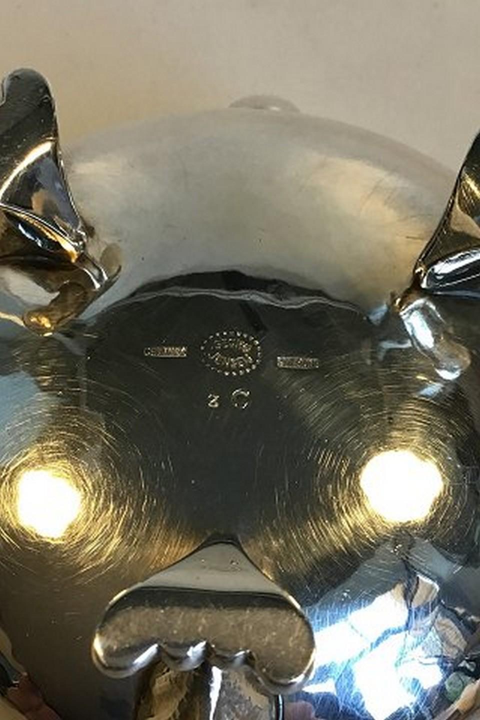 Art Nouveau Georg Jensen Sterling Silver Creamer No. 2C og Sugarbowl No. 2E in Blossom For Sale