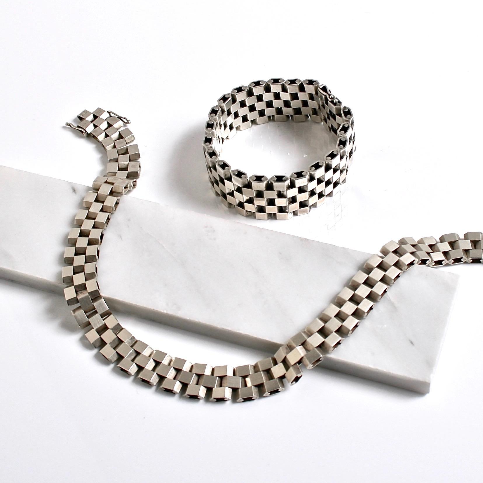 Georg Jensen Würfel-Halskette aus Sterlingsilber Entworfen von Ernst Forsmann um 1969 im Zustand „Gut“ im Angebot in London, GB