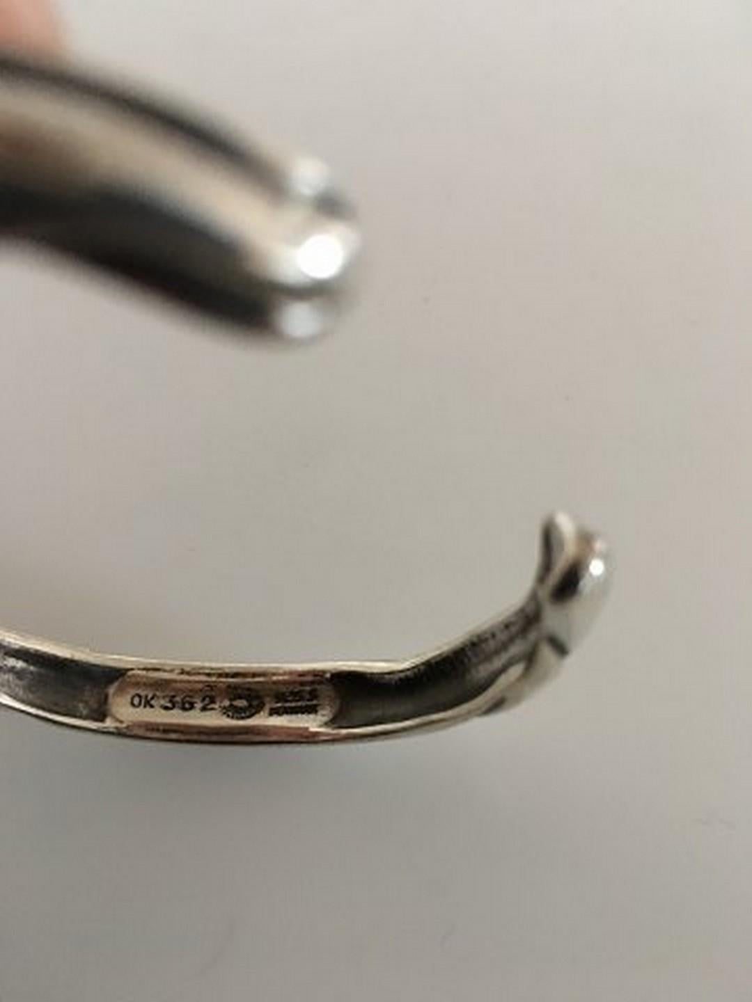 Georg Jensen Sterling Silver Cuff/Bracelet #362 by Ole Kortzau. Measures 5.2 cm / 2 3/64 in. inner diameter. Weighs 25 g / 0.90 oz. In great condition
