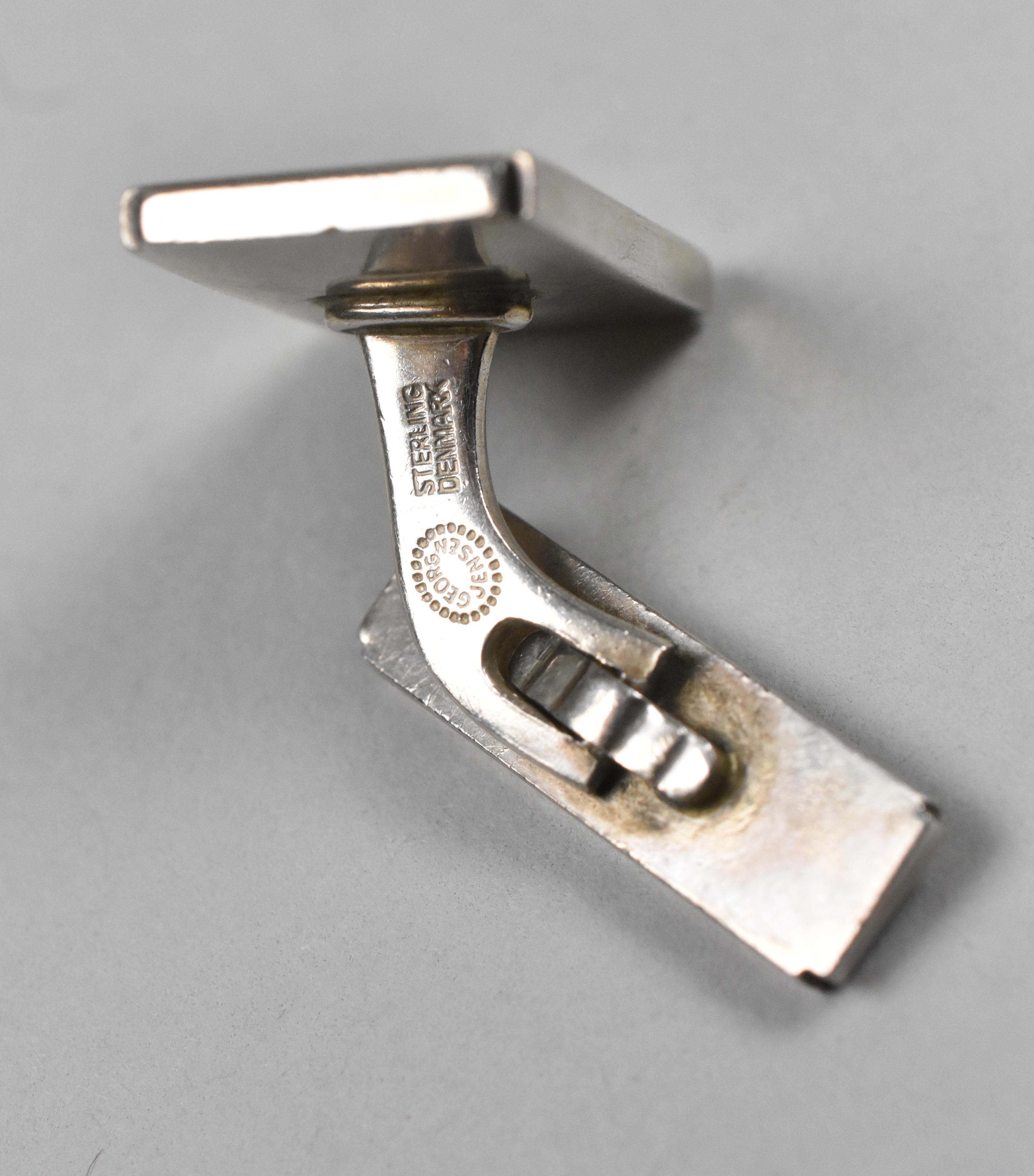 European Georg Jensen Sterling Silver Cufflinks, #59A, Designed by Henry Pilstrup