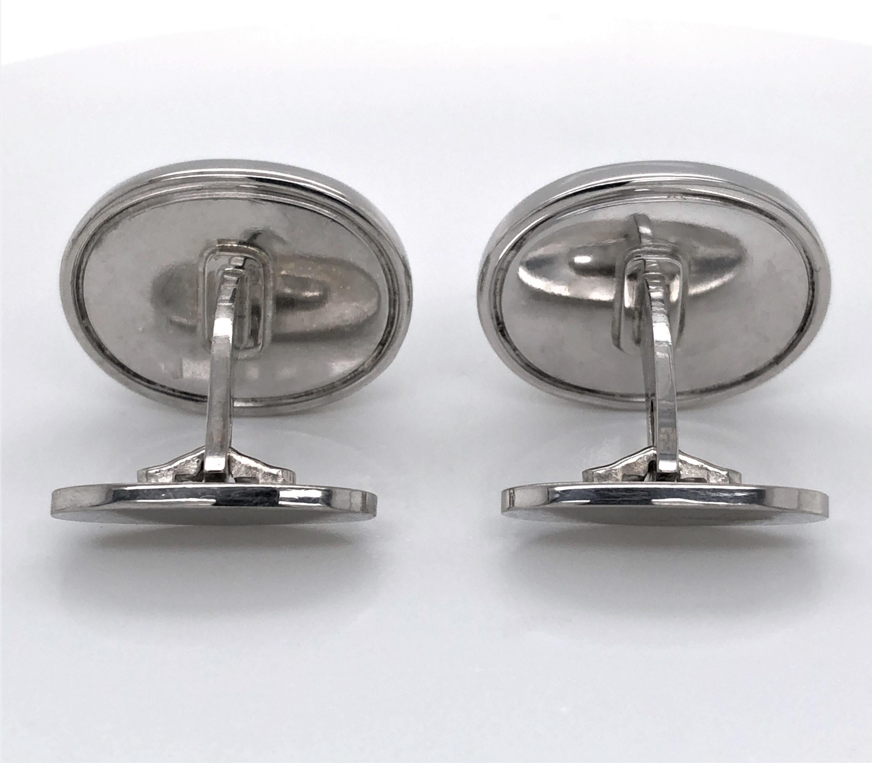 Georg Jensen Sterling Silver Cuff Links In Good Condition For Sale In Mount Kisco, NY