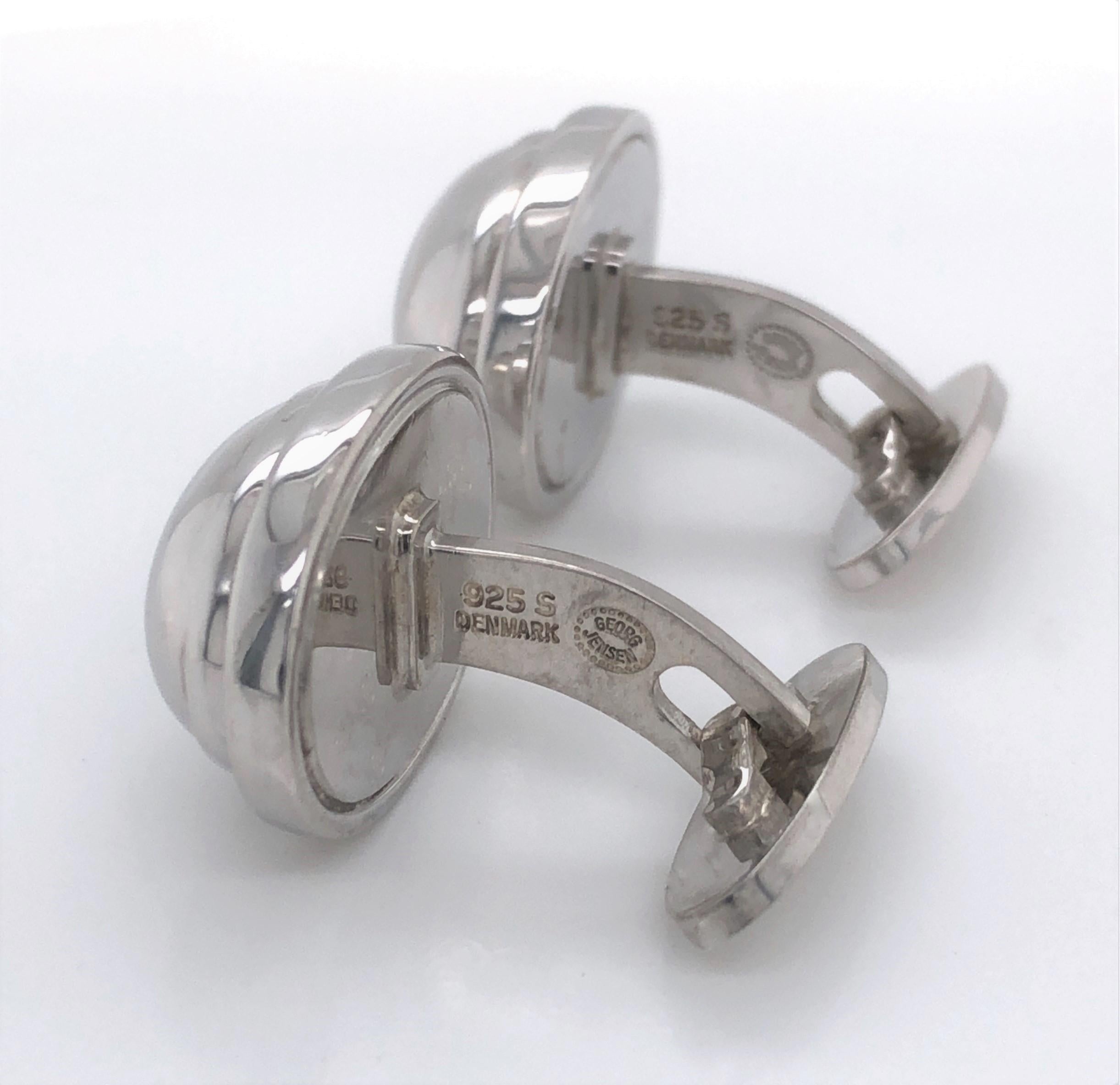 Women's or Men's Georg Jensen Sterling Silver Cuff Links For Sale