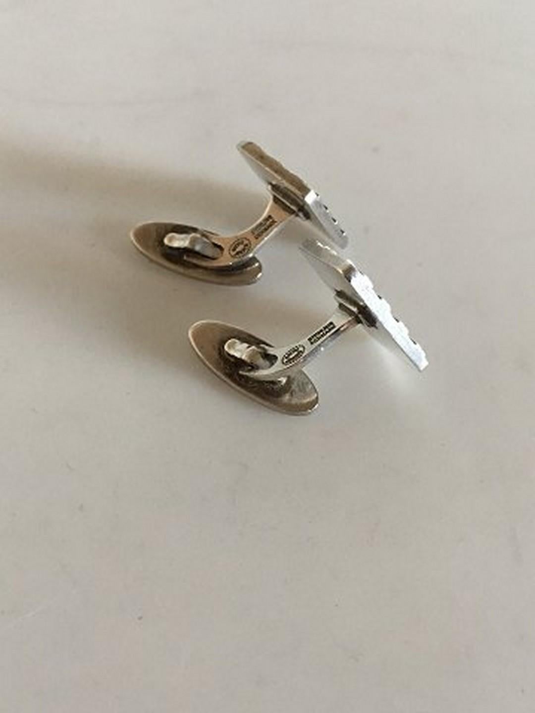 Georg Jensen Sterling Silver Cuff Links No 113. Measures 1.7 cm / 0 43/64 in. Weighs 15 g / 0.55 oz. From after 1945.