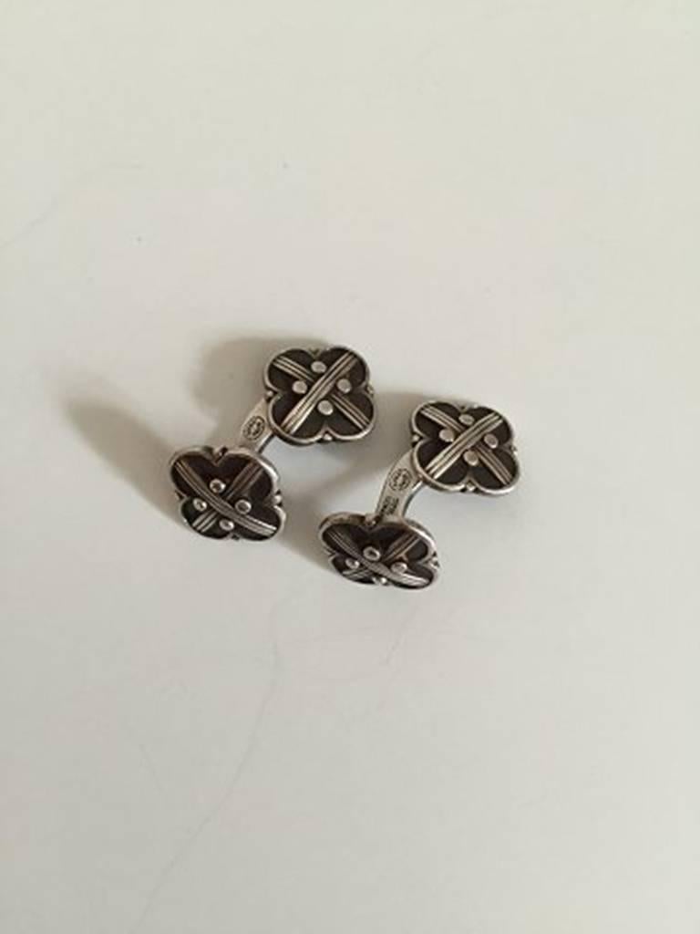 Georg Jensen Sterling Silver Cuff Links No 62B. Measures 1.4 cm / 0 35/64 in. Weighs 10 g / 0.35 oz.