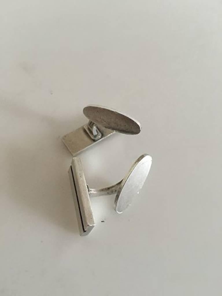 Georg Jensen Sterling Silver Cuff Links No 114. Measures 2.2 cm / 0 55/64 in. Combined weight 14.5 g / 0.51 oz.