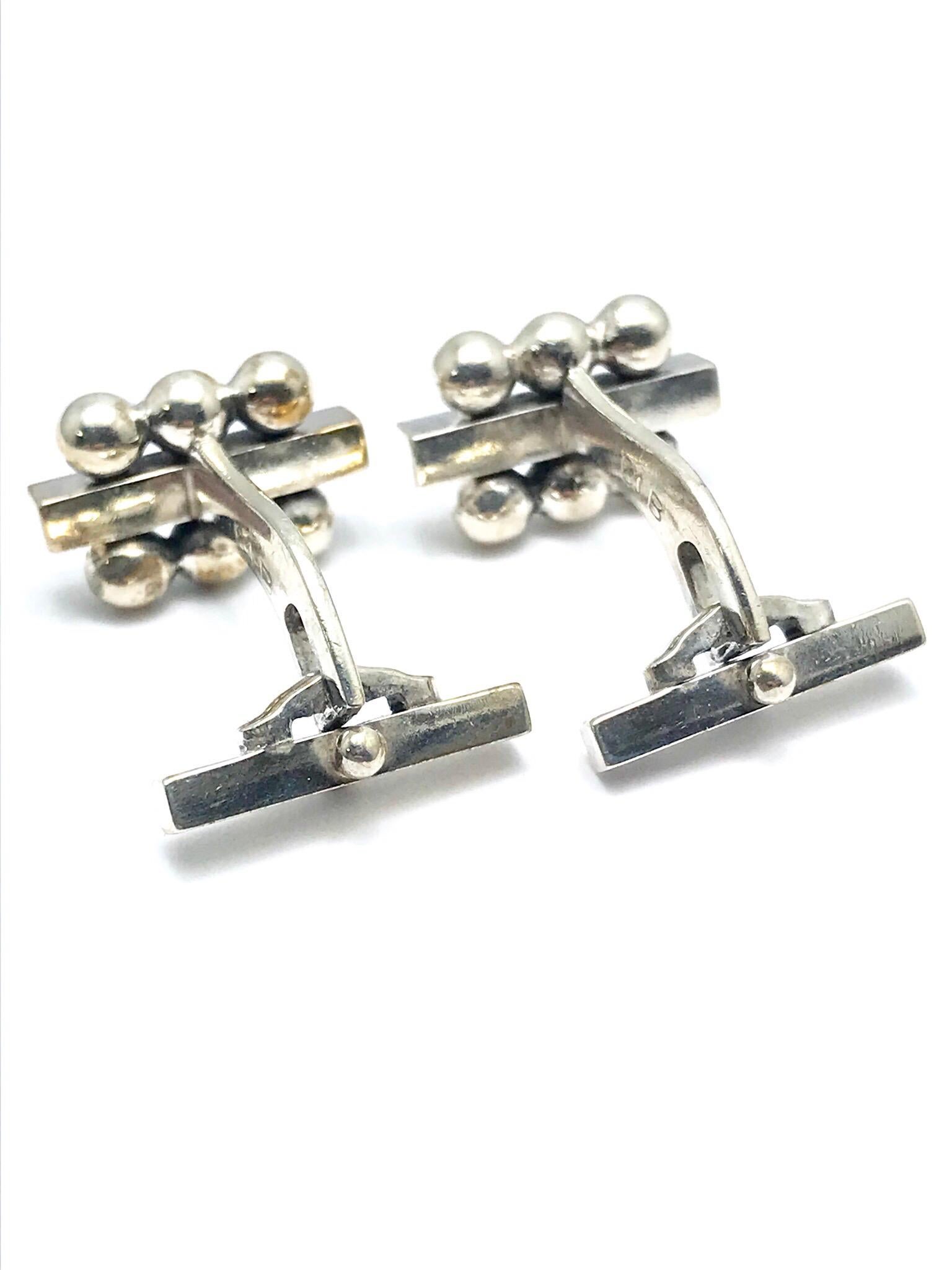 Georg Jensen Sterling Silver Cufflinks No. 61B with a Toggle Back 1