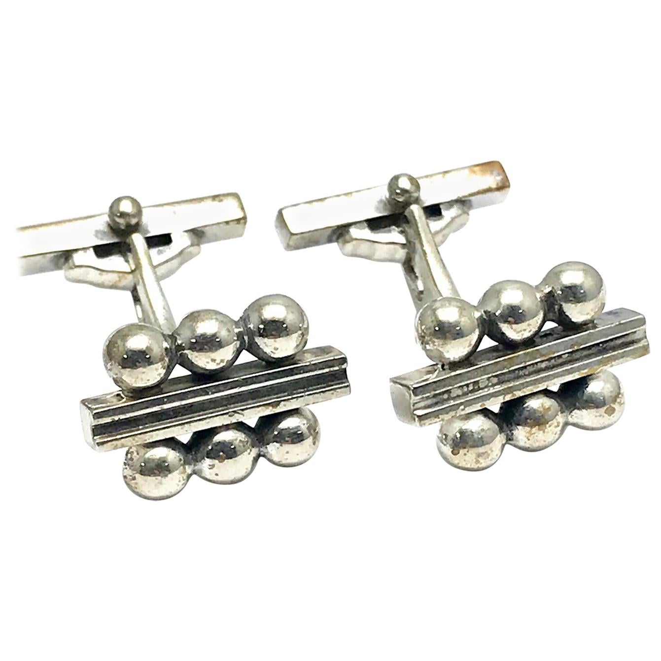 Georg Jensen Sterling Silver Cufflinks No. 61B with a Toggle Back