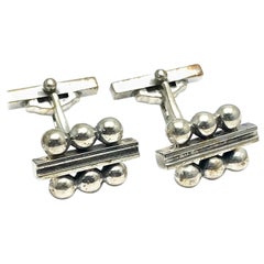 Antique Georg Jensen Sterling Silver Cufflinks No. 61B with a Toggle Back