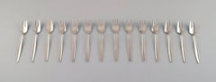 Georg Jensen Sterling Silver Cypress 12 Pieces Cake Forks