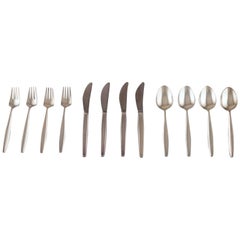 Georg Jensen Sterling Silver 'Cypress' Cutlery. Dinner Service, 12 Parts for 4 P