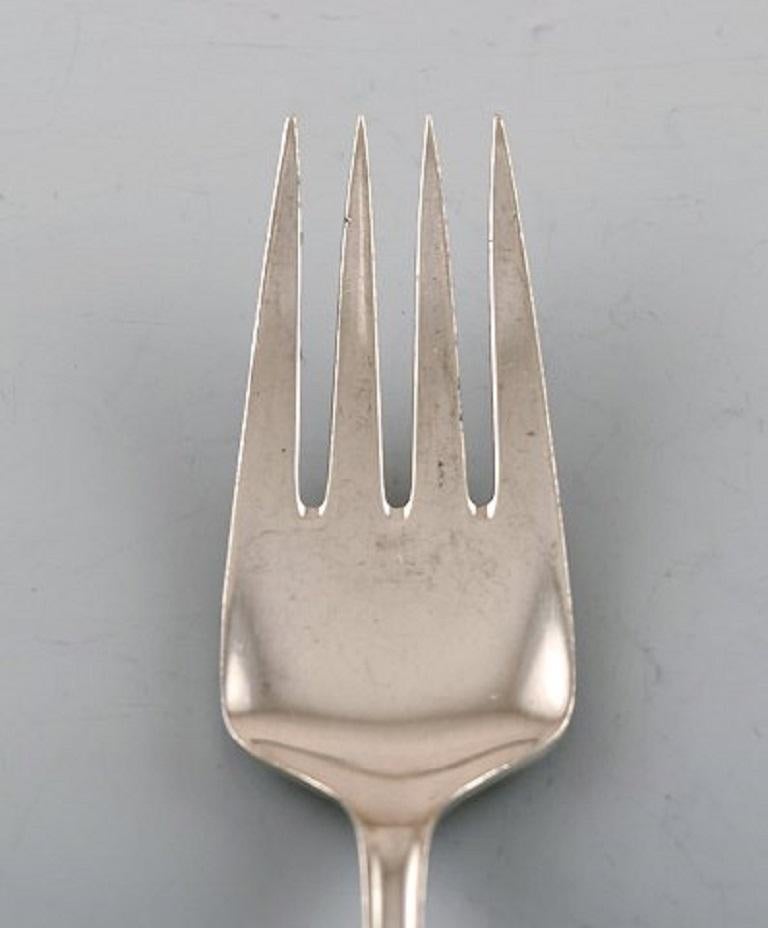 Scandinavian Modern Georg Jensen Sterling Silver Cypress Lunch Fork, 4 Pieces