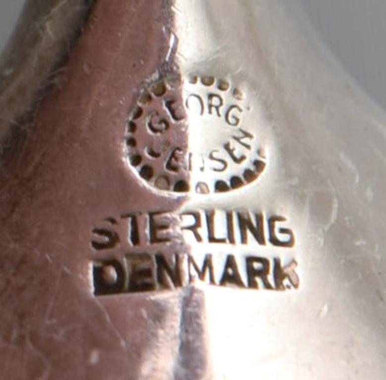 Scandinavian Modern Georg Jensen Sterling Silver Cypress Sauce Spoon.  For Sale