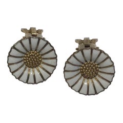 Georg Jensen Sterling Silver Daisy Ear Rings 'Clips'