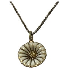 Georg Jensen Sterling Silver Daisy Pendant and Chain