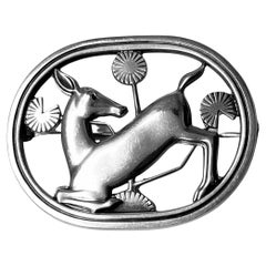 Georg Jensen Sterling Silver Deer Brooch