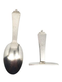 Georg Jensen Sterling Silver Denmark Baby Spoon & Food Pusher #22657