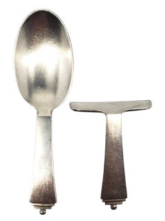 Georg Jensen Sterling Silver Denmark Baby Spoon & Food Pusher #22657