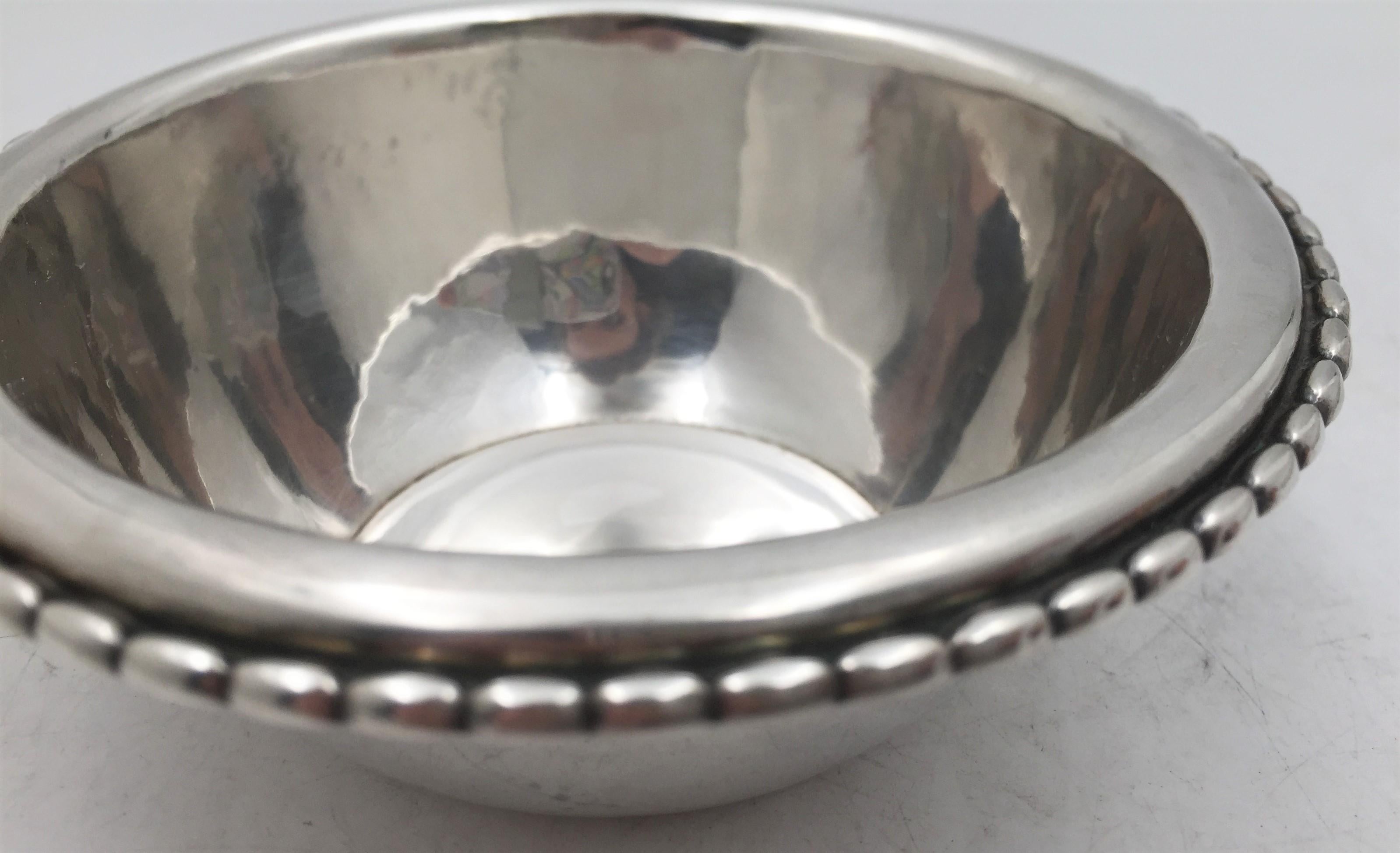 Georg Jensen Sterling Silver Dish/ Bowl in Rope Pattern #290 from 1920s In Good Condition For Sale In New York, NY