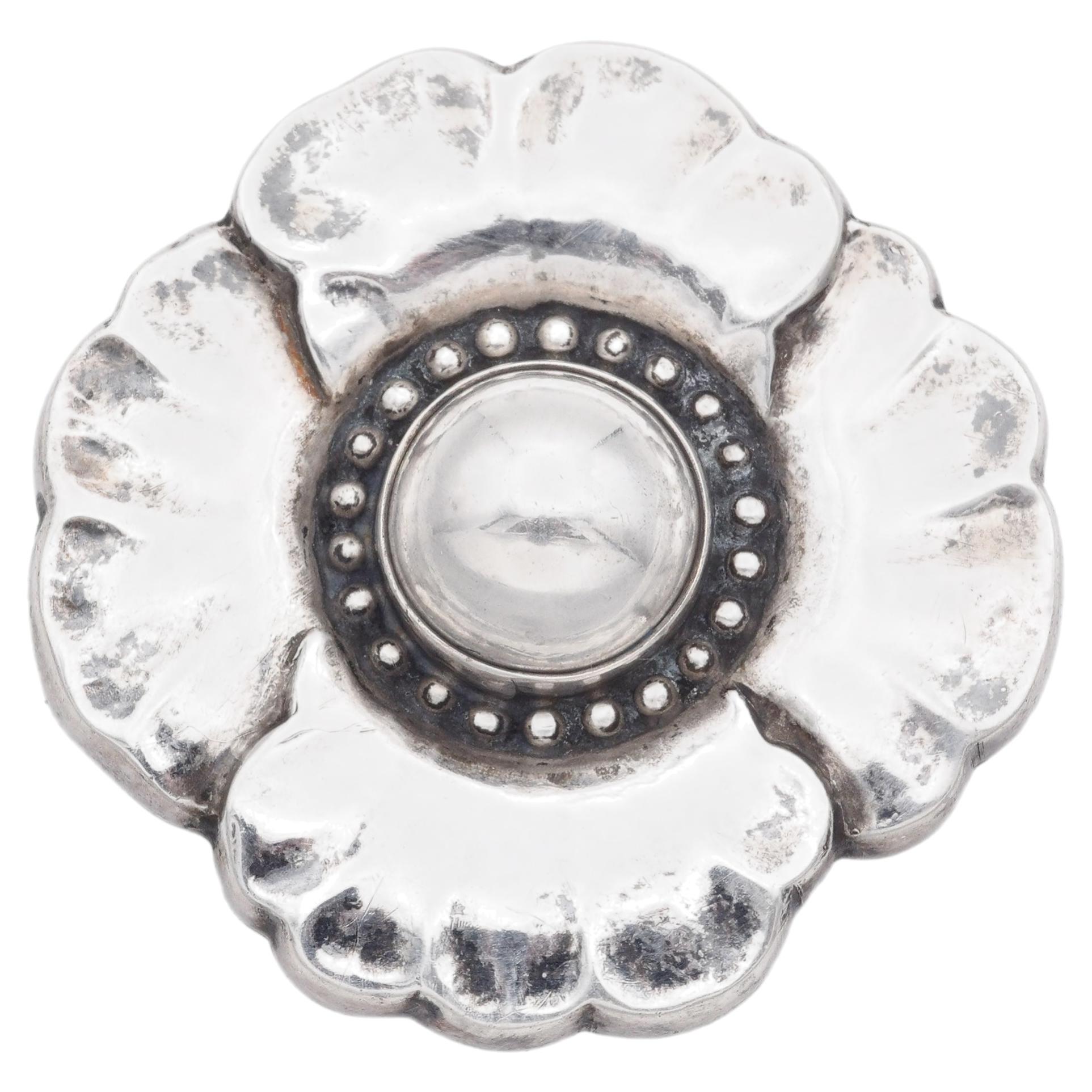 Pre-owned Georg Jensen Sterling Silver Dogwood Flower Brooch Pin #189 In Multi