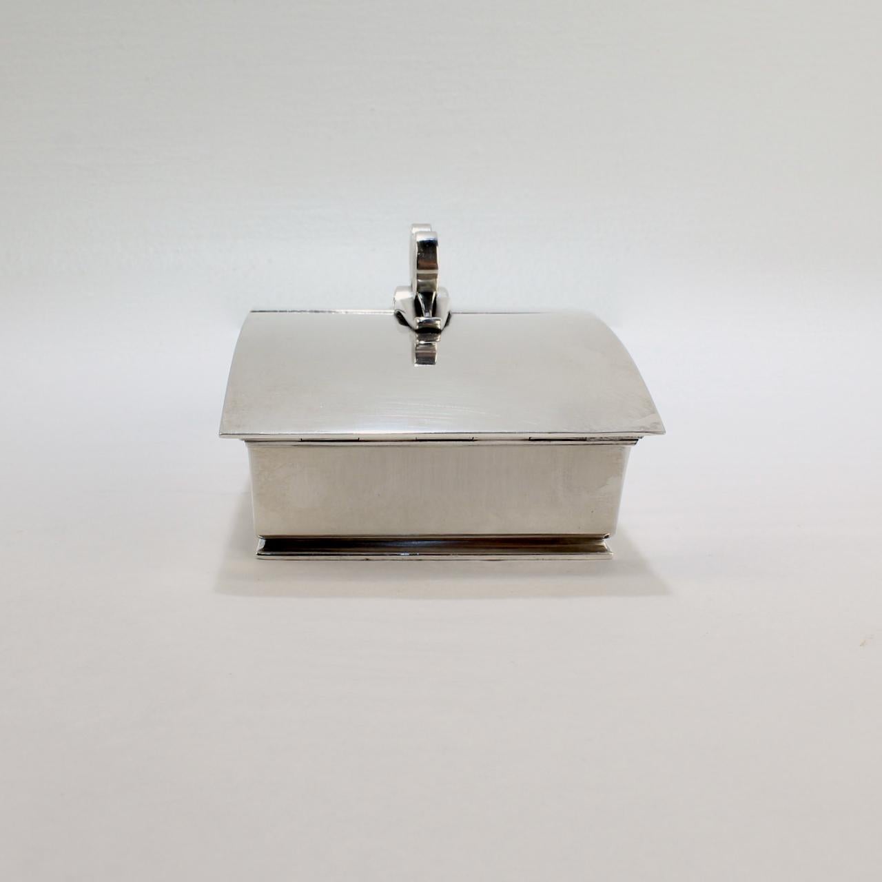 Georg Jensen Sterling Silver Dresser or Cigarette Box #829A by Harald Nielsen 2