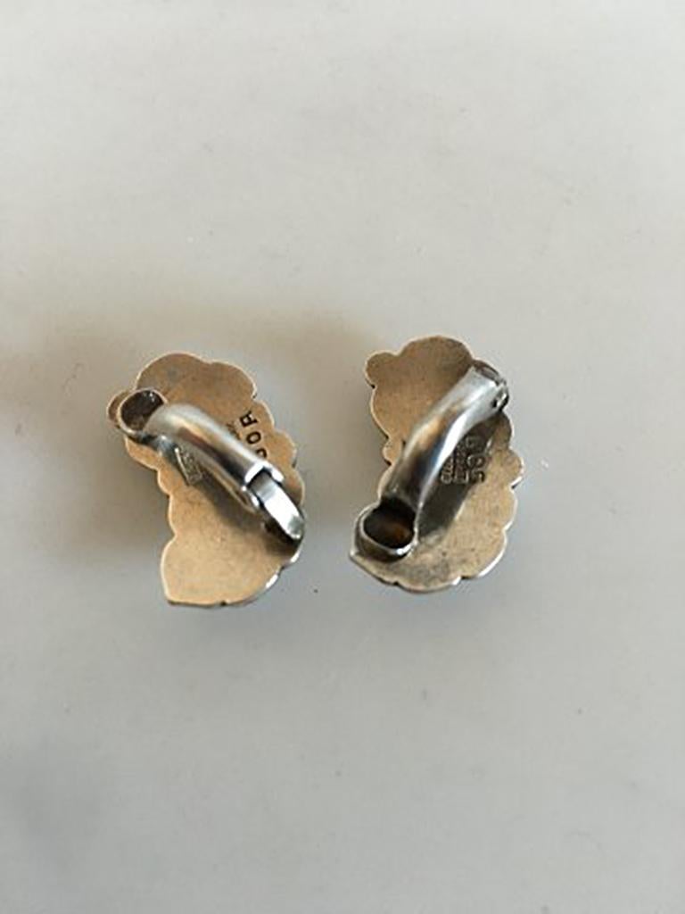 Georg Jensen Sterling Silver Ear Clips No 50A. From 1933-1944. Measures 2.2 cm / 0 55/64 in. Weighs 6 g / 0.20 oz.