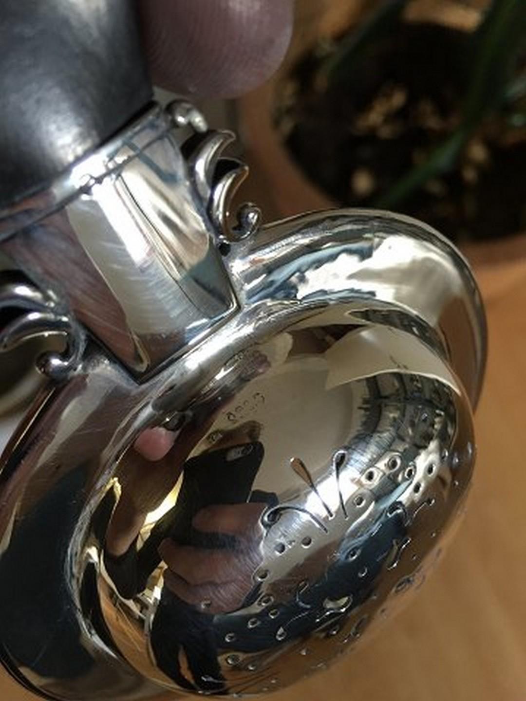 Art Nouveau Colino da tè antico in argento sterling Georg Jensen in vendita