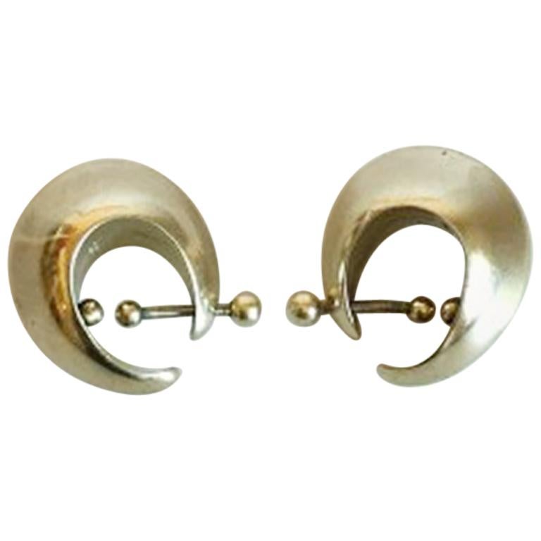 Georg Jensen Sterling Silver Earrings by Nanna Ditzel No126 Gold-Plated