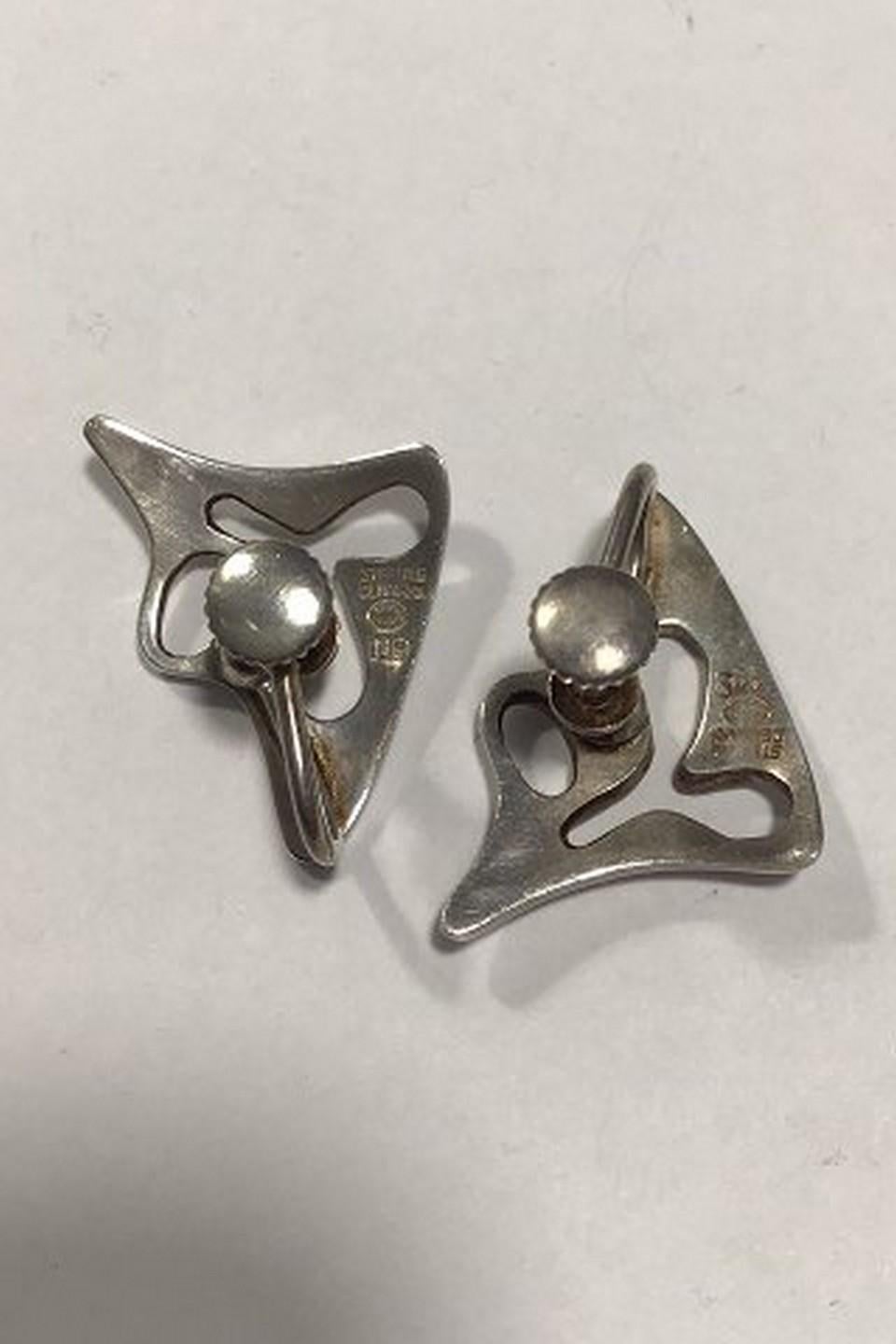 Modern Georg Jensen Sterling Silver Earrings No 119 'Screws' Henning Koppel For Sale