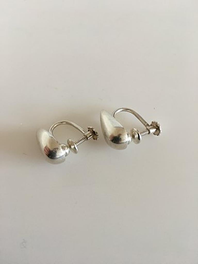 Georg Jensen Sterling Silver Earrings (Screws). Measures 1.5 cm / 0 19/32 in. Combined weight of 9 g / 0.40 oz.