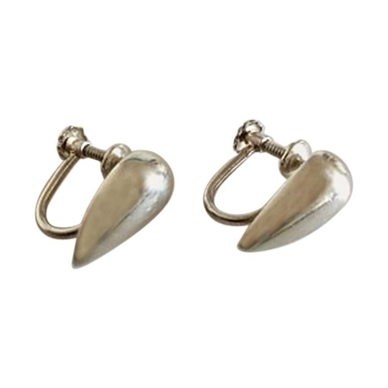 Georg Jensen Sterling Silver Earrings 'Screws' For Sale